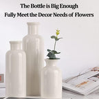 White Ceramic Vase Set - 3 White Small Vases, Farmhouse Country Flower Vase Home Decor, Living Room Decoration, Table Decoration, Fireplace Decor, and Entrance Decorations Centerpieces - Image 6
