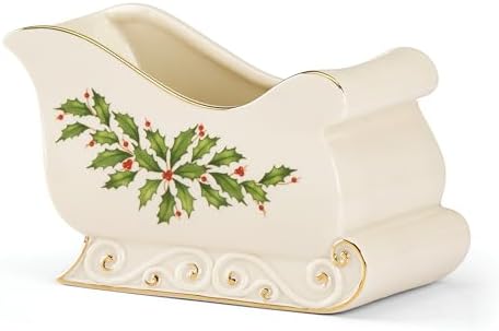 Lenox Holiday Sleigh Christmas Candy Dish and Bowl by Lenox