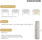 KINGSTONE 100% French Linen Table Runner 120", 210GSM Heavyweight Artisanry, Crease-Free Scroll Packaging, 14x120 for Dinning, Wedding and Side Table, Modern Farmhouse Decor - Image 6