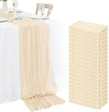 20 Pack Ivory Cheesecloth Table Runner 120 Inch 10FT Rustic Boho Gauze Cheese Cloth Table Runner for Wedding Party Baby Shower Thanksgiving Christmas Decoration by Lumaycens