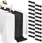 20 Pack Black Cheesecloth Table Runner 20 x120 Inch - 10FT Boho Rustic Gauze Cheese Cloth Table Runner for Wedding, Anniversary, Baby Shower, Easter, Spring Home Decor by Weavlyn