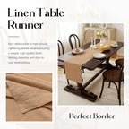 100% Pure French Linen Table Runner (Beige,14x120 Inch) - Image 7