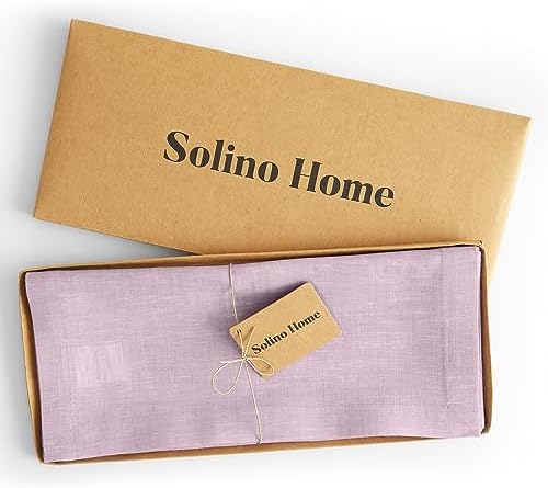Solino Home 100% Pure Linen Table Runner Lavender Woven, Athena 14 x 60 in - Image 6
