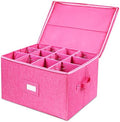 Wine Glass Storage Box, Stemware Storage Containers Cases with Dividers by popoly
