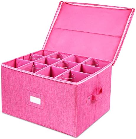 Wine Glass Storage Box, Stemware Storage Containers Cases with Dividers by popoly