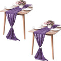 Pufogu 5 Pack 10Ft Purple Chiffon Table Runner Sheer 29x120 Inch by Pufogu