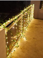 Contatto 2 × 43 Feet Fake Vines with 260 LED Solar Outdoor String Lights, Hanging Fake Ivy Greenery Garland Plants, Artificial Plants, Fake Leaves for Balcony Decor/Outdoor Wall Decor/Garden/Patio - Image 3