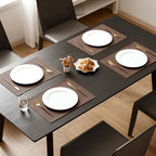 MOSAYT Vinyl Faux Leather Placemats, Set of 8, Brown - Image 2