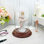 Plymor 4" x 7" Small Glass Display Dome Cloche (Walnut Veneer Base) - Image 3