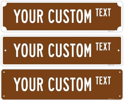 Custom Street Sign, Personalized Street Sign, Customizable Novelty Road Brown Background Sign, 24x6 Inches, ACM, Fade Resistant, Made in USA by Sigo Signs by SigoSigns