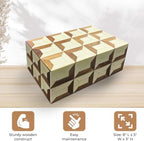 Perilla Home Home Decor Decorative Storage Wooden Box Small Organizer Stash Card Craft Treasure Tool Memory Trinket Keepsake Jewelry Box for Men and Women, Gifts For All, Brown and Off White (Felix) - Image 4