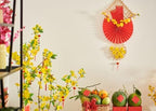 BELECO 17x10ft Fabric Vietnamese New Year Backdrop TET Decorations Fresh Fruits Yellow Blooming Flowers Red Paper Fan Background Asian Lunar New Year Party Decorations Photoshoot Props - Image 5