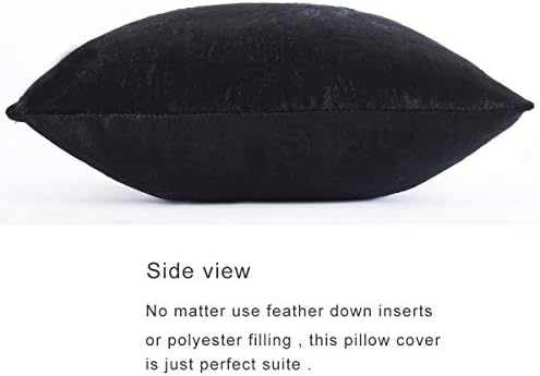 GIGIZAZA Black Velvet Decorative Throw Pillow Covers Cushion Cover Set of 4 Yellow Luxury Pillow Cases for Sofa (20x20inch(50x50cm)-4pcs, Black) - Image 4