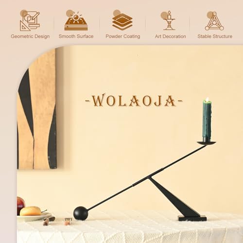 Modern Candle Holder Decor, Black Decorative Tapered Candlestick Holders, Candle Holder for Living Room, Dining Table, Fireplace - Image 2