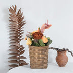 UPKOCH Brown Hanging Wicker Wall Basket, 4.2 x 5.5 x 4.2 in for Home Decor - Image 2