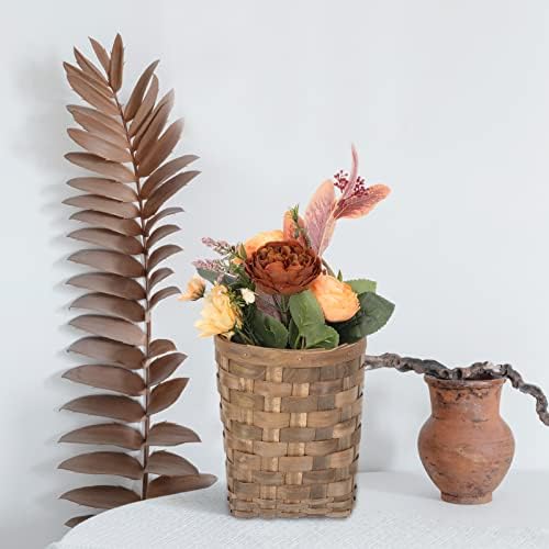 UPKOCH Brown Hanging Wicker Wall Basket, 4.2 x 5.5 x 4.2 in for Home Decor - Image 2
