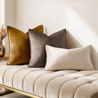 MIULEE Decorative Champagne Velvet Euro Sham Throw Pillow Covers 24x24 Inch - Image 3