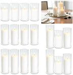36Pcs White Pillar Candle Set with Glass Holders - Ideal for Wedding Centerpieces, Party Table Decor, and Home Styling by Unknown