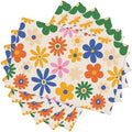 70s Placemats Set of 6, Boho Botanical Floral, Kitchen Decor Dinner Indoor Vintage Hippie Chic Table Runner, 12x18 Inches by AuiMzoo