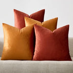 GIGIZAZA Pack of 4 Decorative Velvet Pillow Covers 18x18 Orange by GIGIZAZAFocusingonhomedecoration