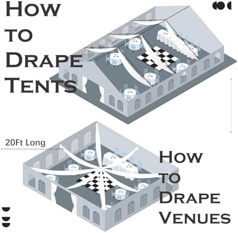 4 Panels 5ft(W) x 20ft(H) Royal Blue Ceiling Drapes for Wedding Parties - Image 2
