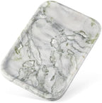 Karibiber Luxury Marble Vanity Tray, Bathroom Tray Countertop, Bianco Marble/Stone, Home Decorative Dresser Organizer, Storage for Kitchen Sink, Perfume Jewelry Holder(Green&White) - Image 3