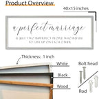 SRSZHIYUE A Perfect Marriage Wedding Decor Sign, White, 40"×15" - Image 2