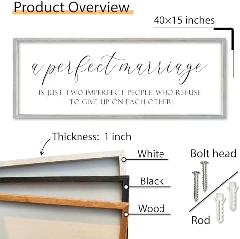 SRSZHIYUE A Perfect Marriage Wedding Decor Sign, White, 40"×15" - Image 2