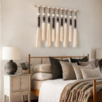 Macrame Wall Hanging Brown Boho Wall Decor for Living Room 27"W x 25"L - Image 3