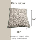 Palm & Loom 100% Cotton Linen Cushion Cover - Decorative Throw Pillow Case with Powder Blue & Green Print with Pipping - Traditional Living Room, Bedroom Pillow Cover (Jal, 20" x 20" (Pack of 1)) - Image 6