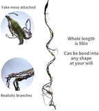98" Bendable Fake Tree Vines Branch Moss Garland Halloween Decor - Image 3
