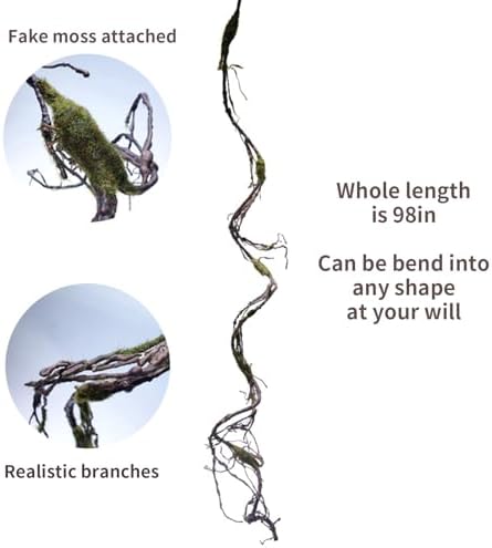 98" Bendable Fake Tree Vines Branch Moss Garland Halloween Decor - Image 3