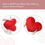 AELS Heart Shaped Pillow, Set of 2, Heart Decorative Throw Pillows, Faux Fur Love Pillows, Cute Valentines Day Decorations, Wedding Decor, Living Room Bedroom Nursery Decor, Red, L & M - Image 5