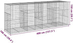 vidaXL Gabion Basket with Cover 157.5"x39.4"x59.1" Galvanized Iron - Image 3