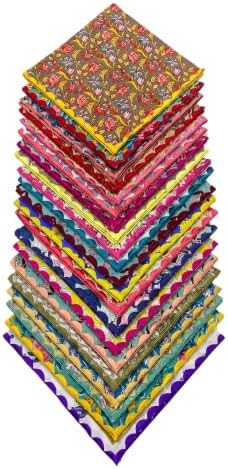 Ridhi Hand Block Print Cloth Napkins, Assorted, 18x18 in, Set of 8 by Ridhi