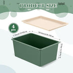 Menkxi 4 Pcs Storage Bins with Lids, Green, Small - Image 2