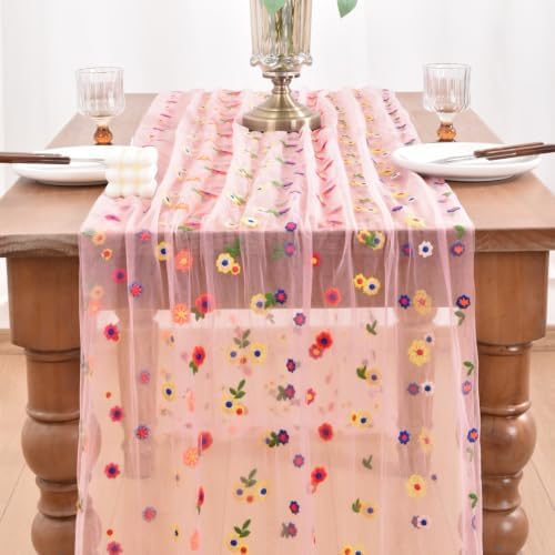 10 Pack Flower Table Runner Floral Daisy Fall Wedding Birthday Party Decor - Image 2