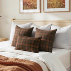 MIULEE Fall Plaid Pillow Covers Scottish Tartan 24x24 Terracotta Brown - Image 4