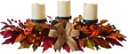 Svndlyn 26 Inch Fall Candle Holder Centerpiece with Pumpkins and Burlap Bow - Image 2