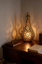 11.6inch Moroccan Lantern Lamp Decorative Candle Holders for Ramadan Decorations, Hanging, Outdoor Patio or Porch, Indoor Home Decor（Gold） - Image 6