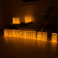 WYMM Be My Girlfriend Light Up Letters, 30 Tea Lights & Rose Petals by Wymm_SayYes