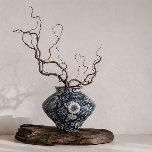 Wabi Sabi Rusty Vintage Vase, 6.3" Tall Wabi Sabi Decor Rustic Farmhouse Pottery Vase for Centerpiece, Textured Pottery Flower Vases for Home Decor, Table, Living Room, Bathroom, Kitchen (6.3 in) by QIANLING
