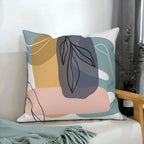 Abstract Palm Leaves Pillow Covers 22''x22'' Set of 4, Modern Geometric Line Pattern Cushion Covers Decorative Tropical Print Pillow Cases for Couch Sofa Bedroom Farmhouse Garden Patio - Image 5