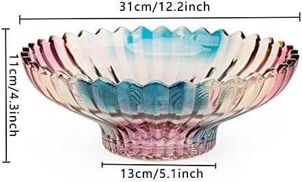 MAGCOLOR 12 inch Diameter Crystal Glass Colorful Fruit Bowl kitchen decor accessories - Image 2