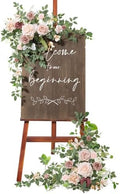 Ling's moment Welcome Sign Flowers, Wedding Floral Swag, Dusty Rose & Cream by LingsMoment