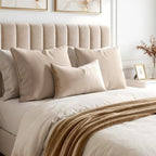 MIULEE Decorative Champagne Velvet Euro Sham Throw Pillow Covers 24x24 Inch - Image 4