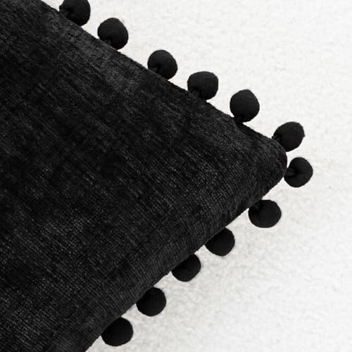 CaliTime Decorative Couch Throw Pillow Covers 22 X 22 Inches Black - Image 3