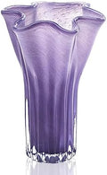 8'' Blown Glass Flower Vase, Decorative Modern Vase Centerpieces (Purple) by QFkris