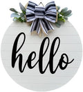 Wood front door sign Wood sign Home decor Welcome sign Sign for front door House warming gift Wedding gift (Hello-UV031(A1) S007, 22" Width) by Unknown