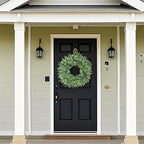 26'' Artificial Eucalyptus Wreath with Seeds for Front Door Decor(Green) - Image 3